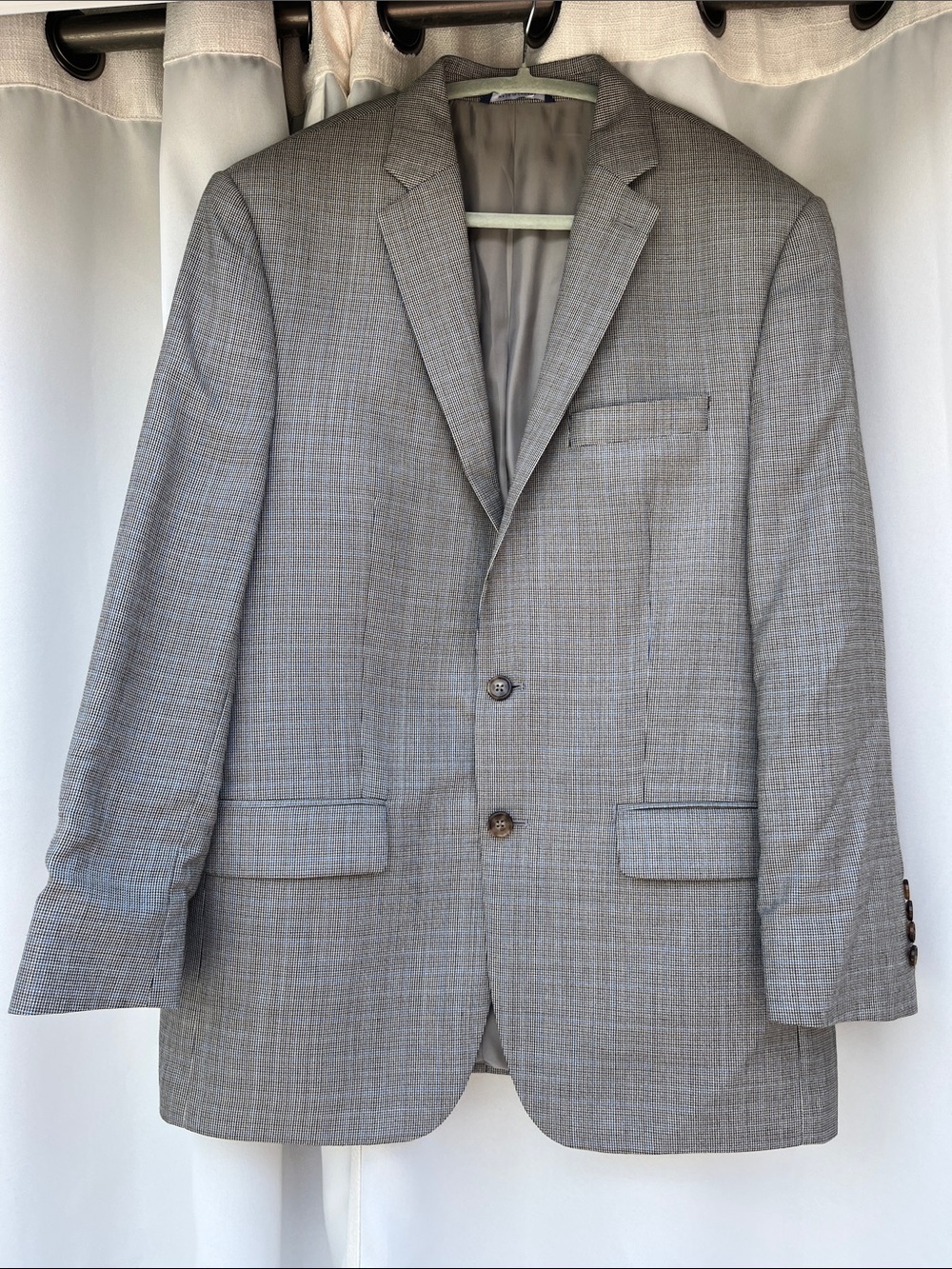 Ralph Lauren Light Gray Plaid Two-Button Sport Coat